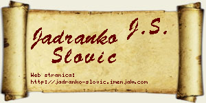 Jadranko Slović vizit kartica